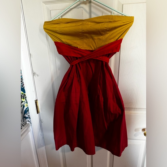 Anthropologie color-blocked strapless dress size 4 - Picture 5 of 8